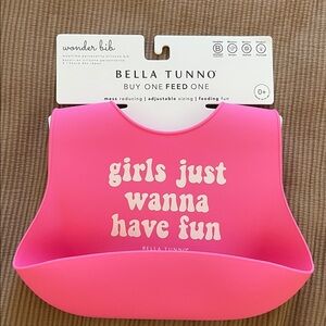Bella Tunno Pink Silicone Bib